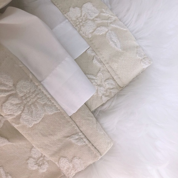 New J. Queen Ivory Embroidered Pole Top Drapery Curtain Panel Set 88” x 50” - Picture 9 of 12
